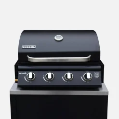 Barbacoa de gas de 4 quemadores de mesa + cocina exterior de acero, 80cm