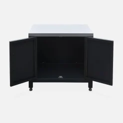Barbacoa de gas de 4 quemadores de mesa + cocina exterior de acero, 80cm