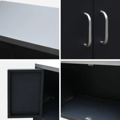 Barbacoa de gas de 4 quemadores de mesa + cocina exterior de acero, 80cm