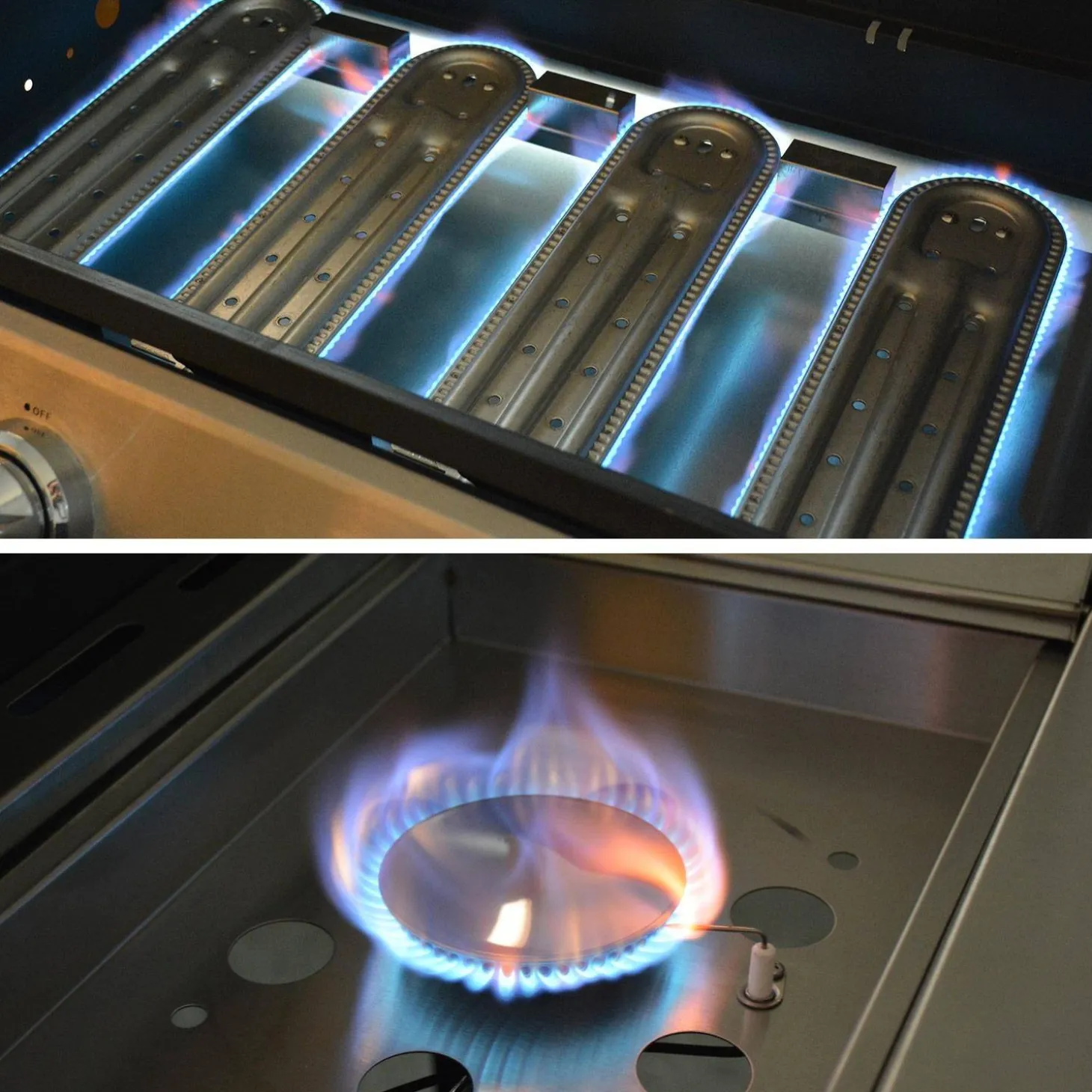 Barbacoa de gas de 5 quemadores con 1 quemador lateral