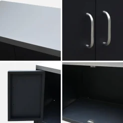 Barbacoa de gas de 4 quemadores de mesa + cocina exterior de acero, 80cm
