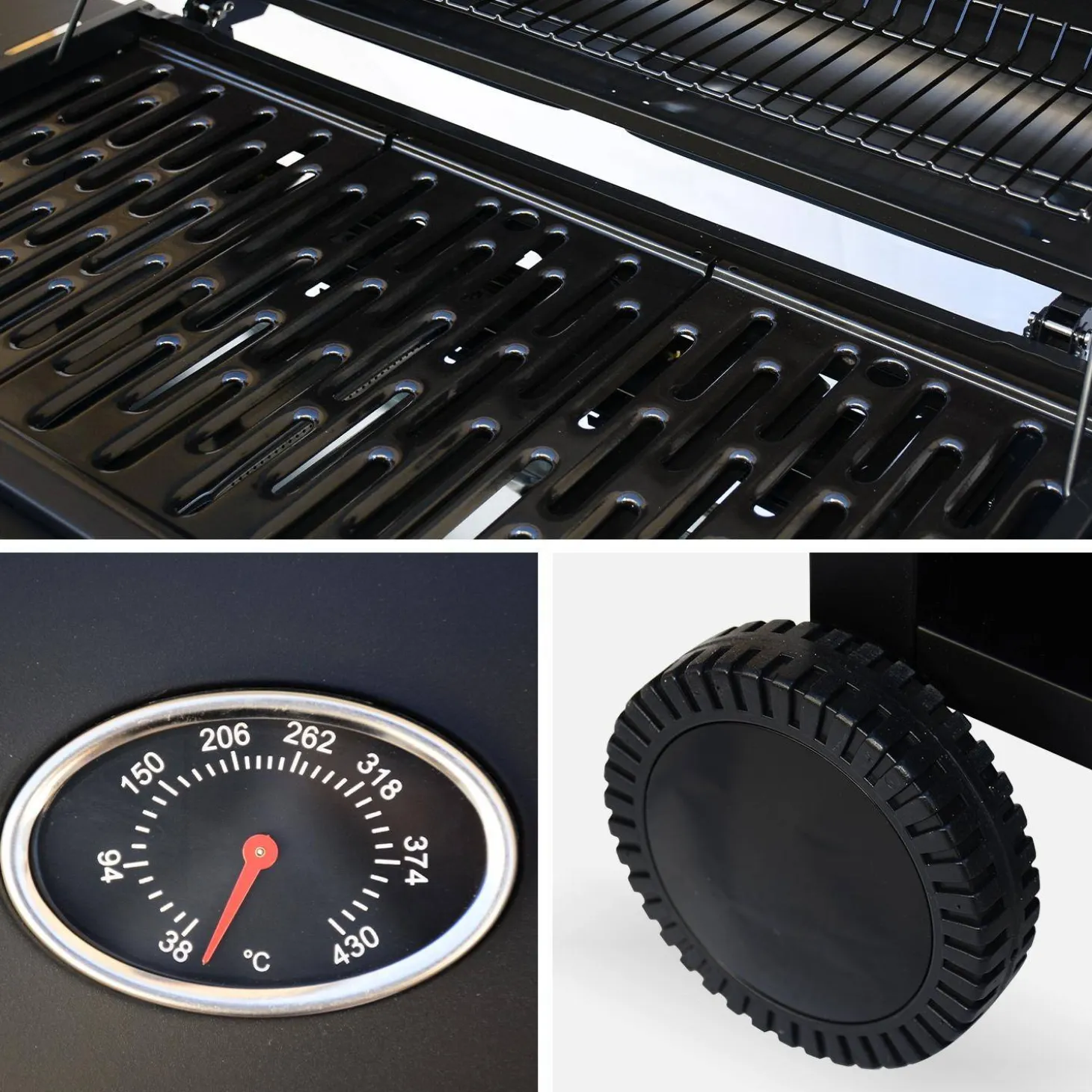 Barbacoa de gas de 7 quemadores con 1 quemador lateral