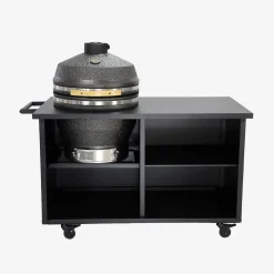 Barbacoa kamado de carbón, ahumador con mesa auxiliar y funda