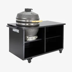 Barbacoa kamado de carbón, ahumador con mesa auxiliar y funda