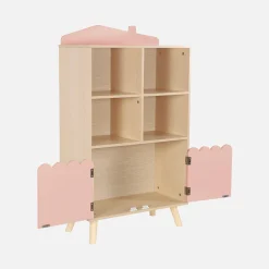 Biblioteca infantil madera de pino 2 puertas 4 estantes