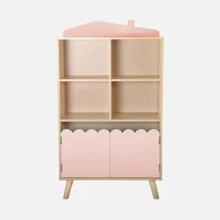 Biblioteca infantil madera de pino 2 puertas 4 estantes