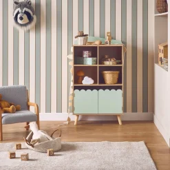 Biblioteca infantil madera de pino 2 puertas 4 estantes