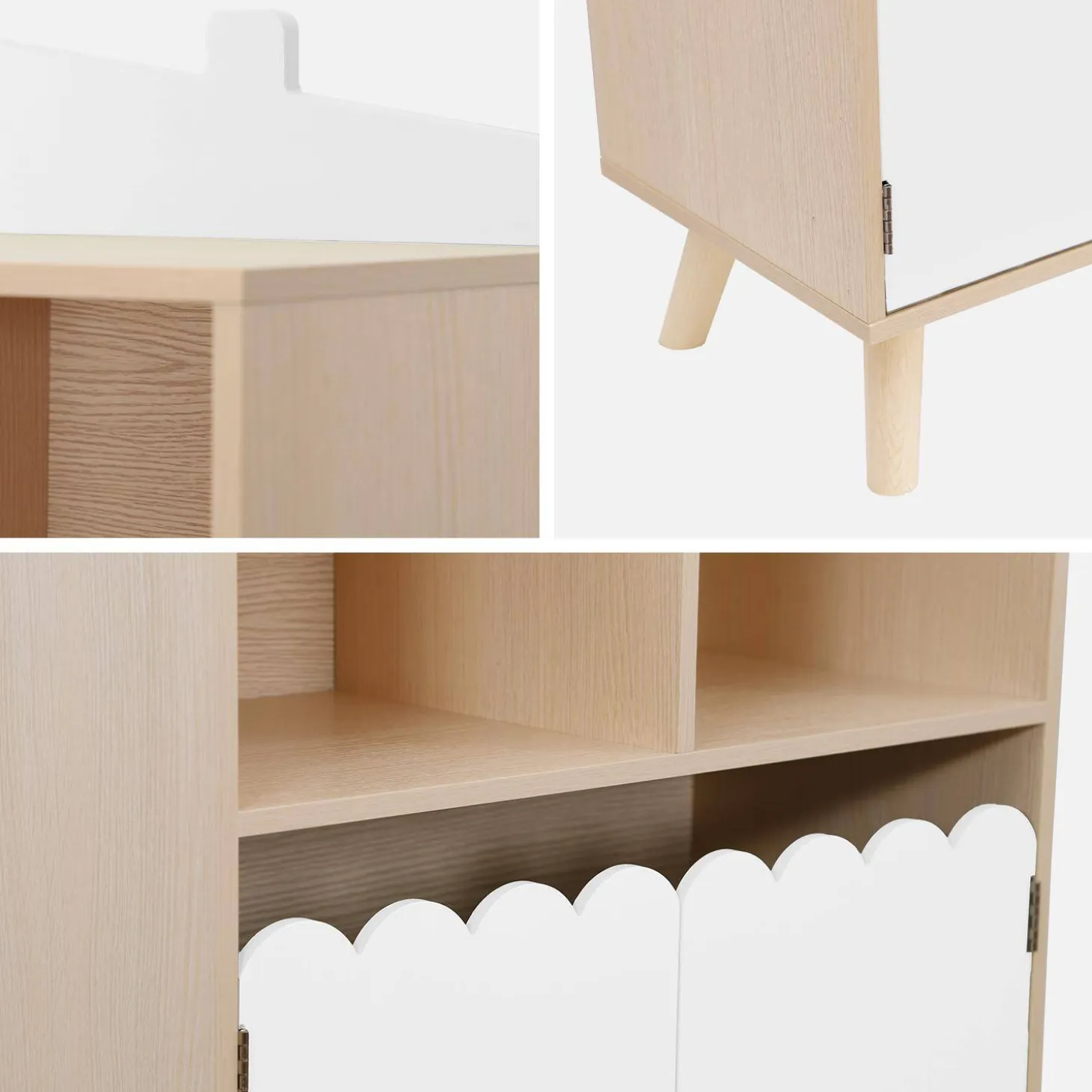 Biblioteca infantil madera de pino 2 puertas 4 estantes