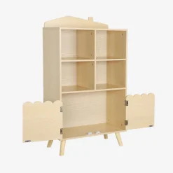 Biblioteca infantil madera de pino 2 puertas 4 estantes