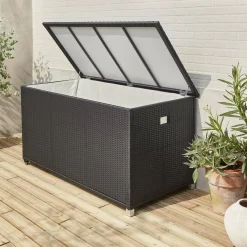 Caja de jardín de resina tejida de 790L