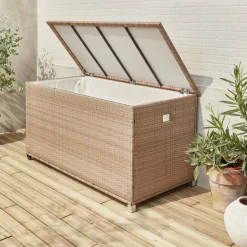Caja de jardín de resina tejida de 790L