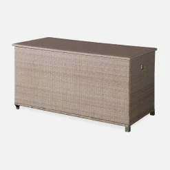 Caja de jardín de resina tejida de 790L