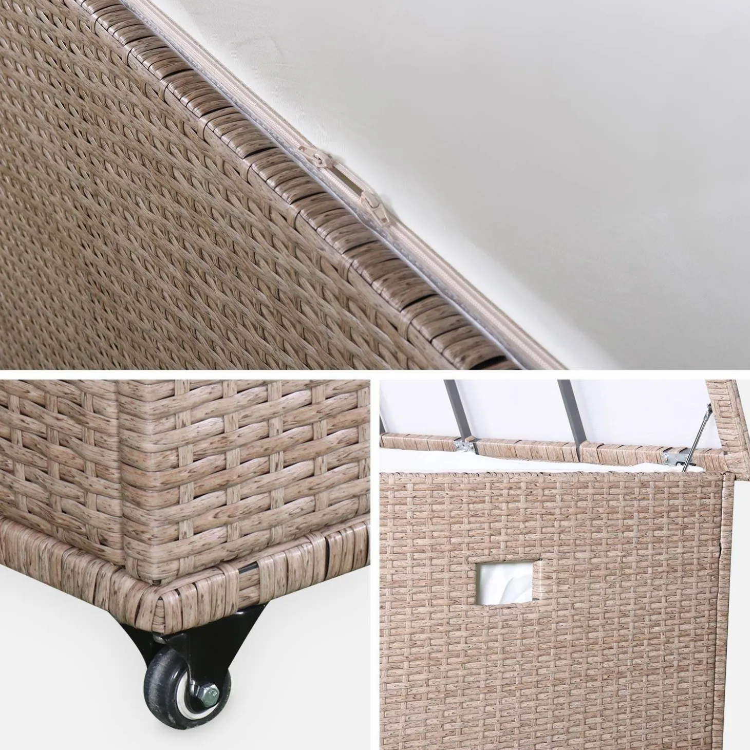 Caja de jardín de resina tejida de 790L