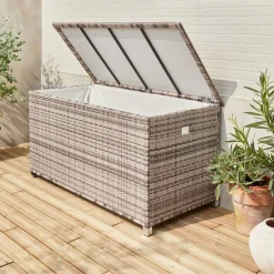 Caja de jardín de resina tejida de 790L