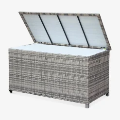 Caja de jardín de resina tejida de 790L
