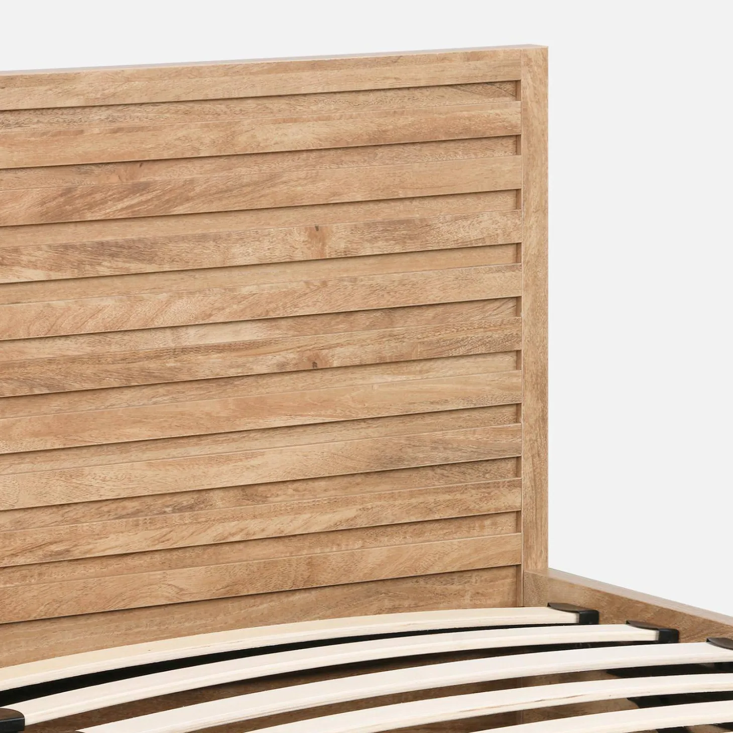 Cama con cajón, somier de láminas y cabecero 140x190cm decoración madera