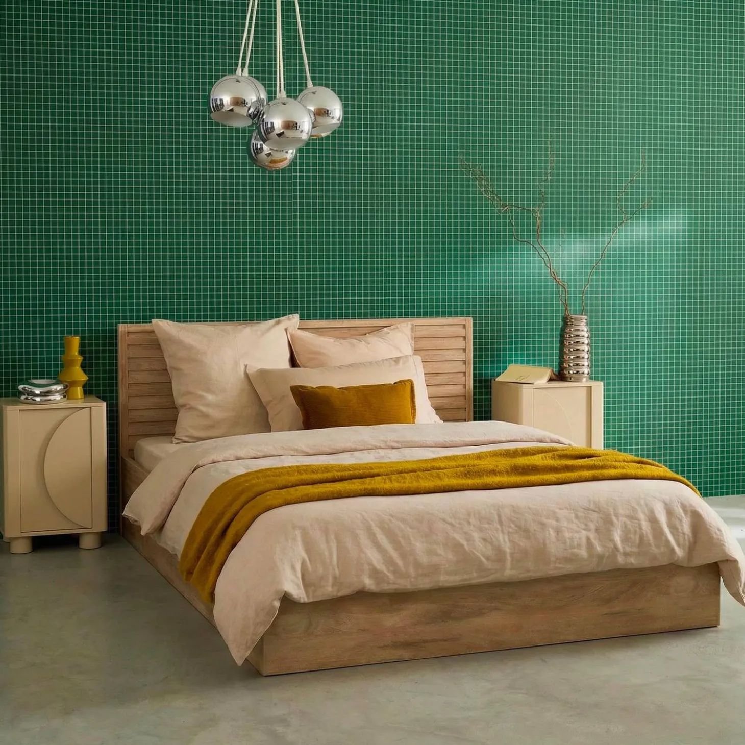 Cama con cajón, somier de láminas y cabecero 140x190cm decoración madera