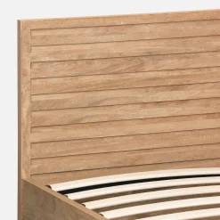 Cama con cajón, somier de láminas y cabecero 160x200cm decoración madera