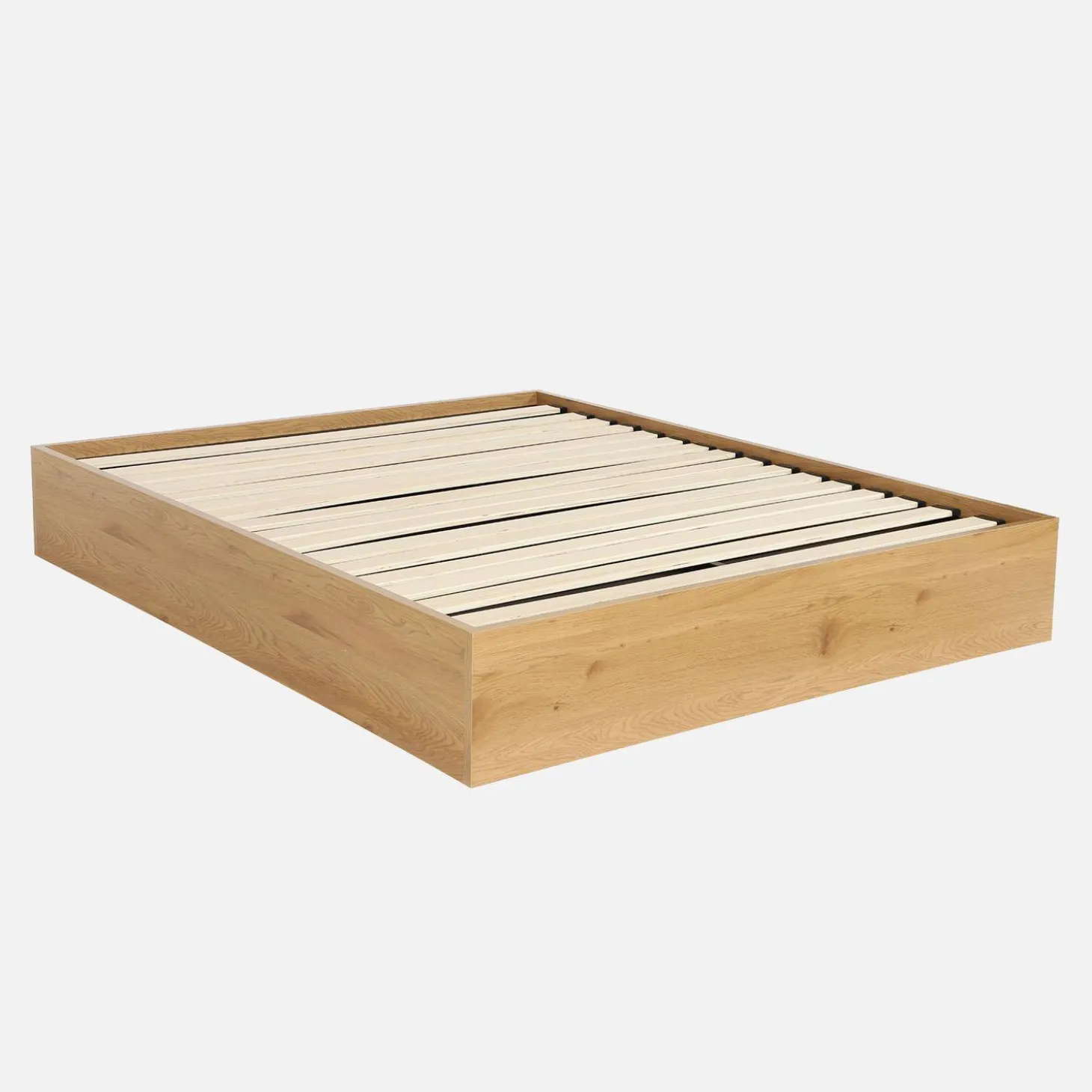 Cama con cajón y somier de láminas 160x200cm, decorado en madera