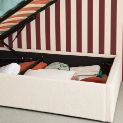 Cama con somier abatible, acabado borreguito