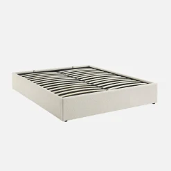 Cama con somier abatible, acabado borreguito