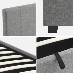 Cama con somier abatible y cabecero, 90x190cm