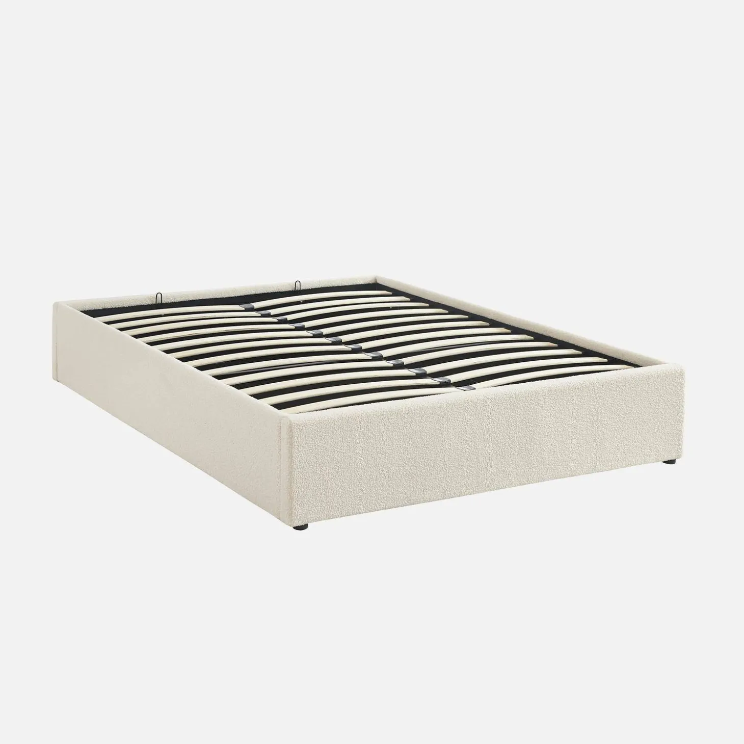 Cama con somier abatible, acabado borreguito