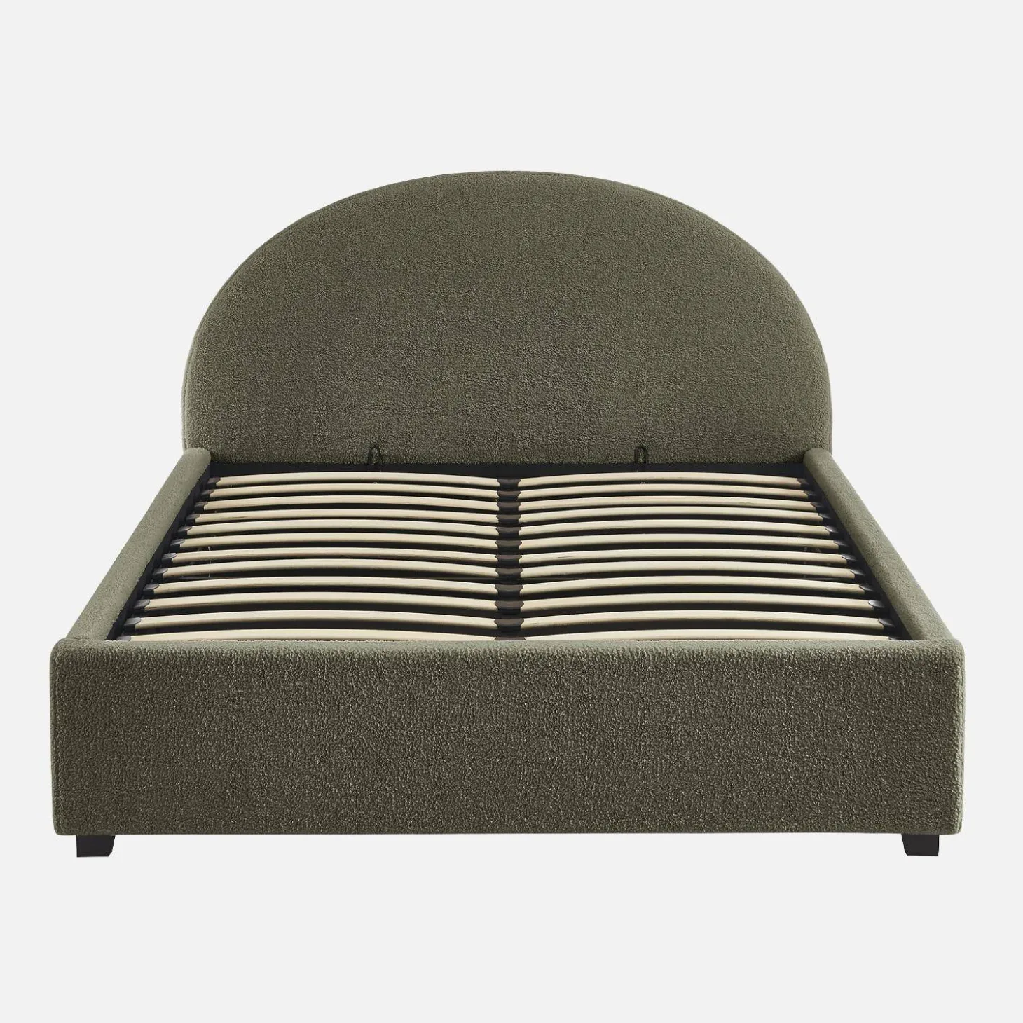 Cama con somier abatible y cabecero 140x190cm, acabado en borreguito