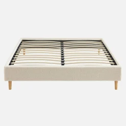 Cama con somier, acabado borreguito