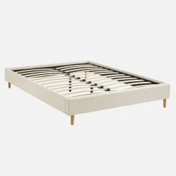 Cama con somier, acabado borreguito