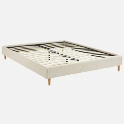 Cama con somier, acabado borreguito
