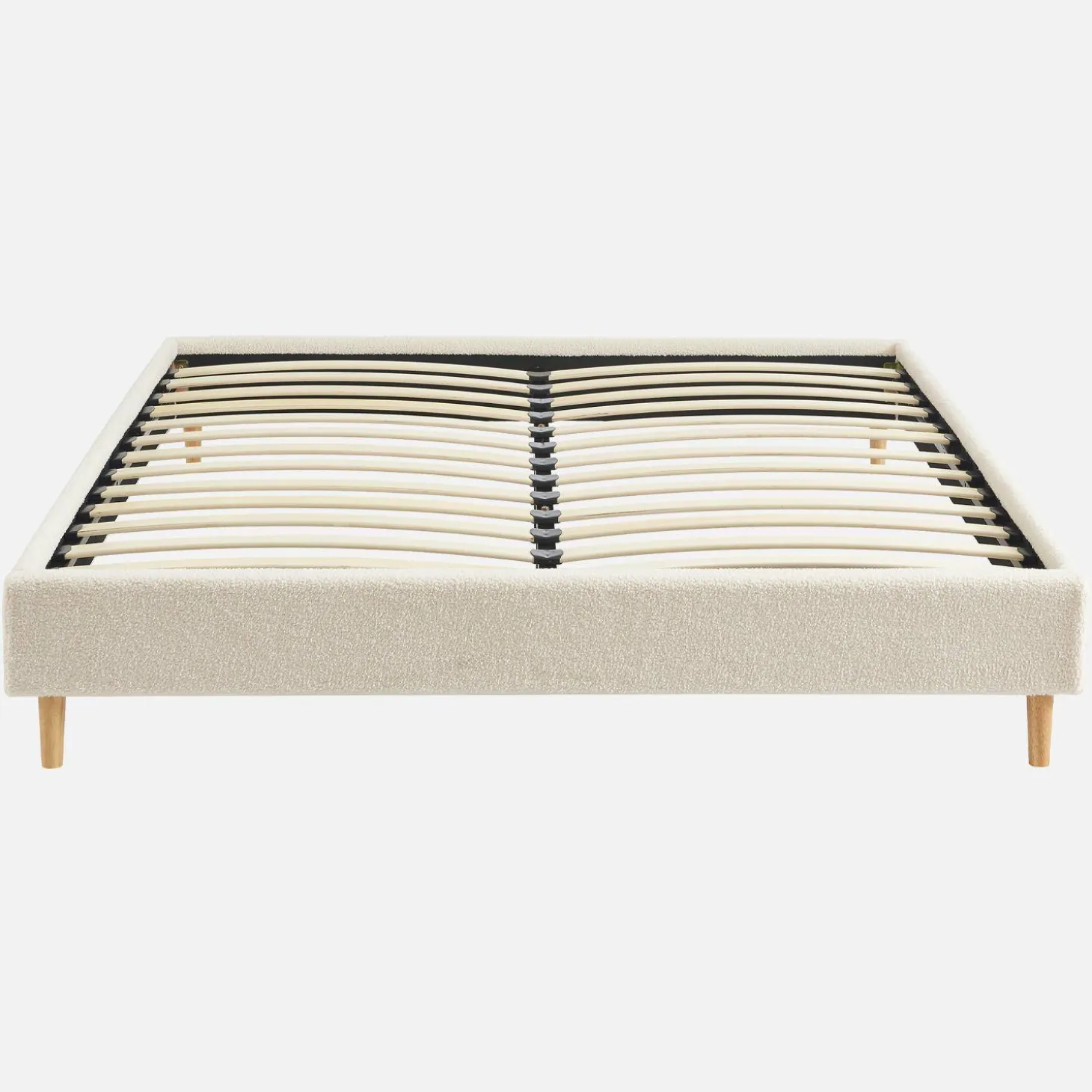 Cama con somier, acabado borreguito