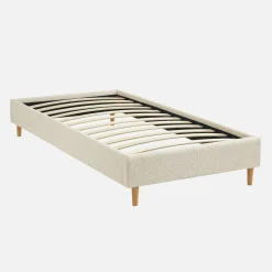 Cama con somier, acabado borreguito