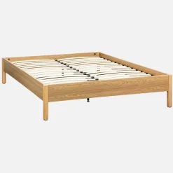 Cama con somier de láminas 160x200cm decoración madera
