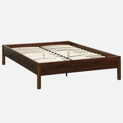 Cama con somier de láminas 140x190cm decoración madera