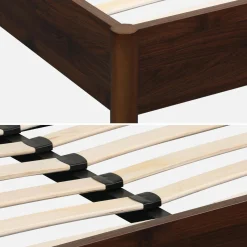 Cama con somier de láminas 140x190cm decoración madera