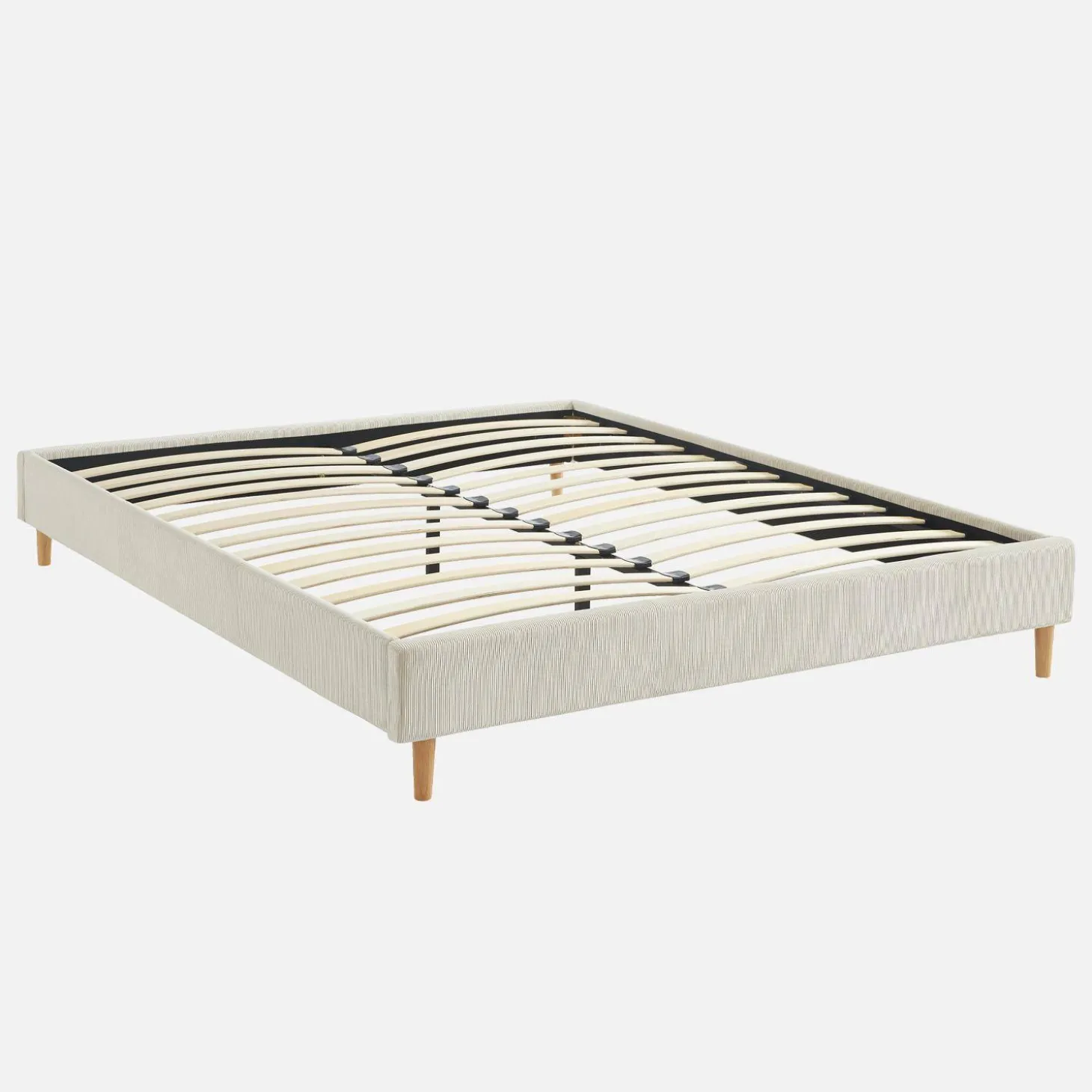 Cama con somier 160x200cm, acabado en pana fina