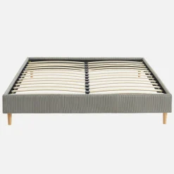 Cama con somier 160x200cm, acabado en pana fina