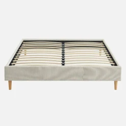 Cama con somier 140x190cm, acabado en pana fina