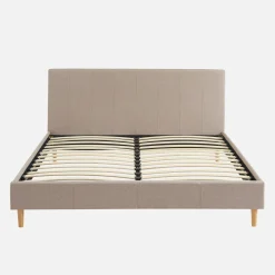 Cama con somier y cabecero 160x200m, acabado en tela