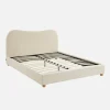 Cama con somier y cabecero, acabado borreguito