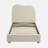 Cama con somier y cabecero, acabado borreguito