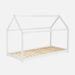Cama infantil de pino natural, 90x190cm