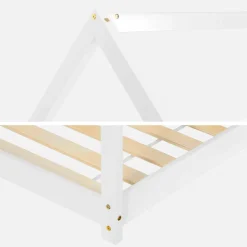 Cama infantil de pino natural, 90x190cm