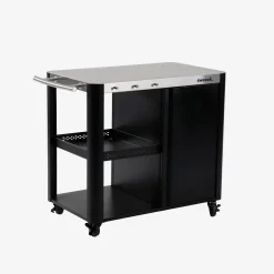 Carrito de cocina exterior de acero inoxidable de 94,5 cm con estante plegable