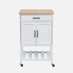 Carro de cocina con encimera de madera de pino