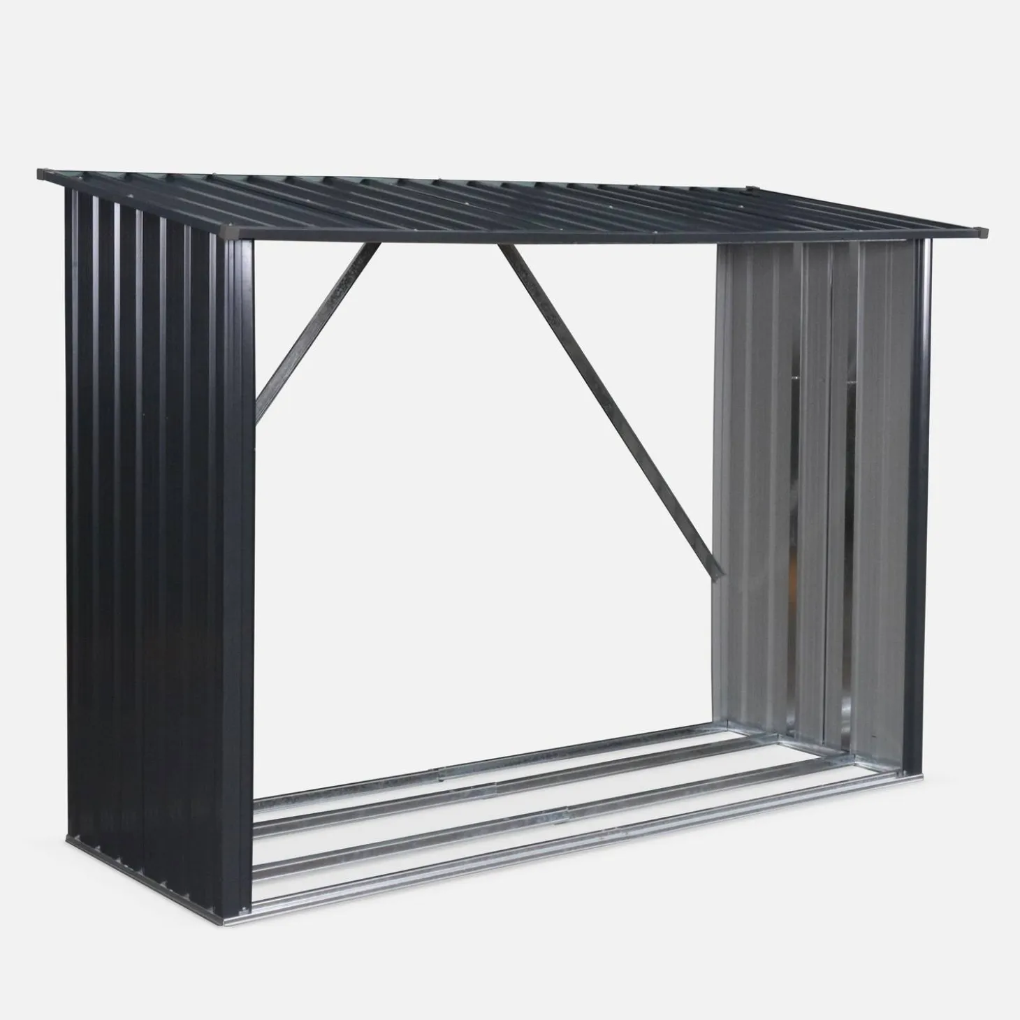 Caseta de jardín de acero galvanizado, 80x215x155cm