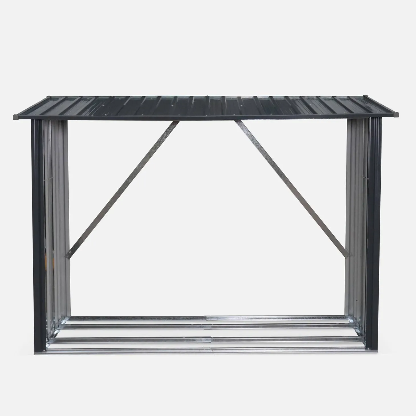 Caseta de jardín de acero galvanizado, 80x215x155cm