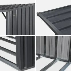 Caseta de jardín de acero galvanizado, 80x215x155cm