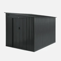 Caseta de jardín de metal con kit de anclaje, 55m²